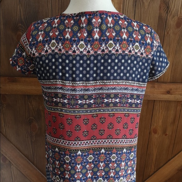 ⭐️5/$20 Bali boho festival pink rose flowy blouse patterned layering autumn fall - Picture 2 of 4